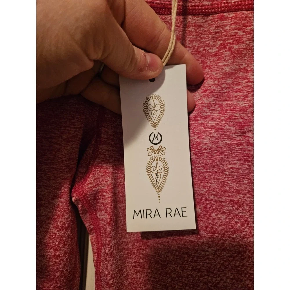 NWT Mira‎ Rae heathered red full length leggings girls size 8/9
